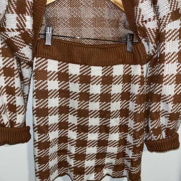 Rust and White Houndstooth Matching Set - Picture 3 of 7
